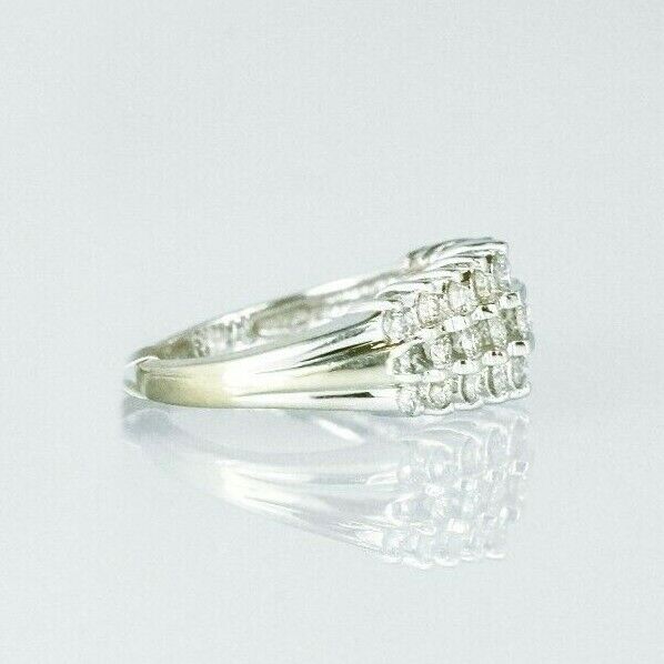 (I-4877-431A) 14k white gold multistone diamond ring