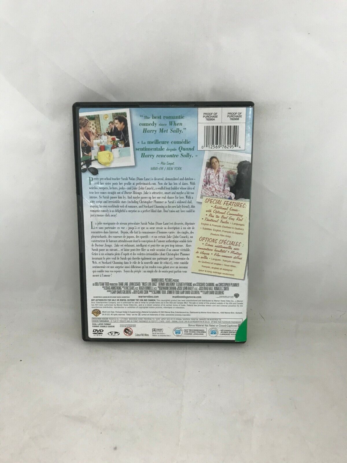 (LUP) Must Love Dogs (DVD, canadien)