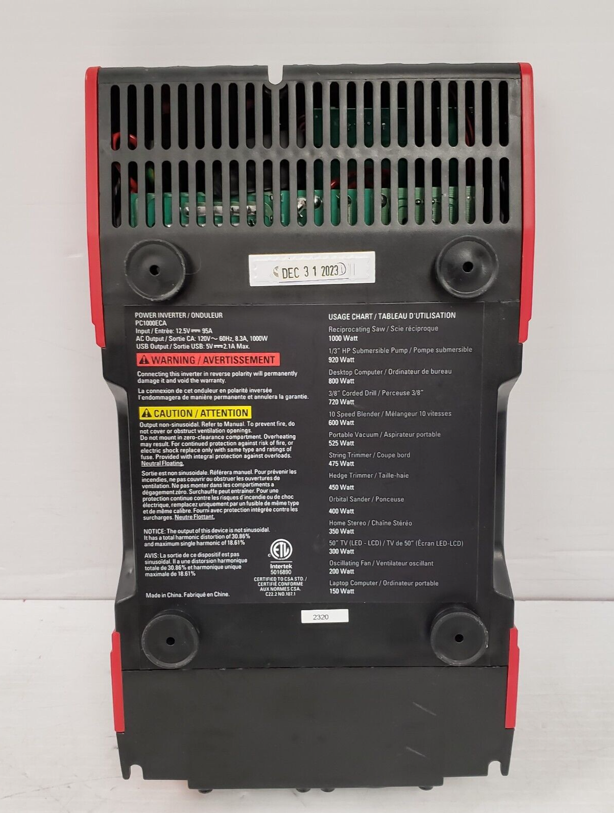 (53105-2) Everstart PC1000ECA Power Inverter