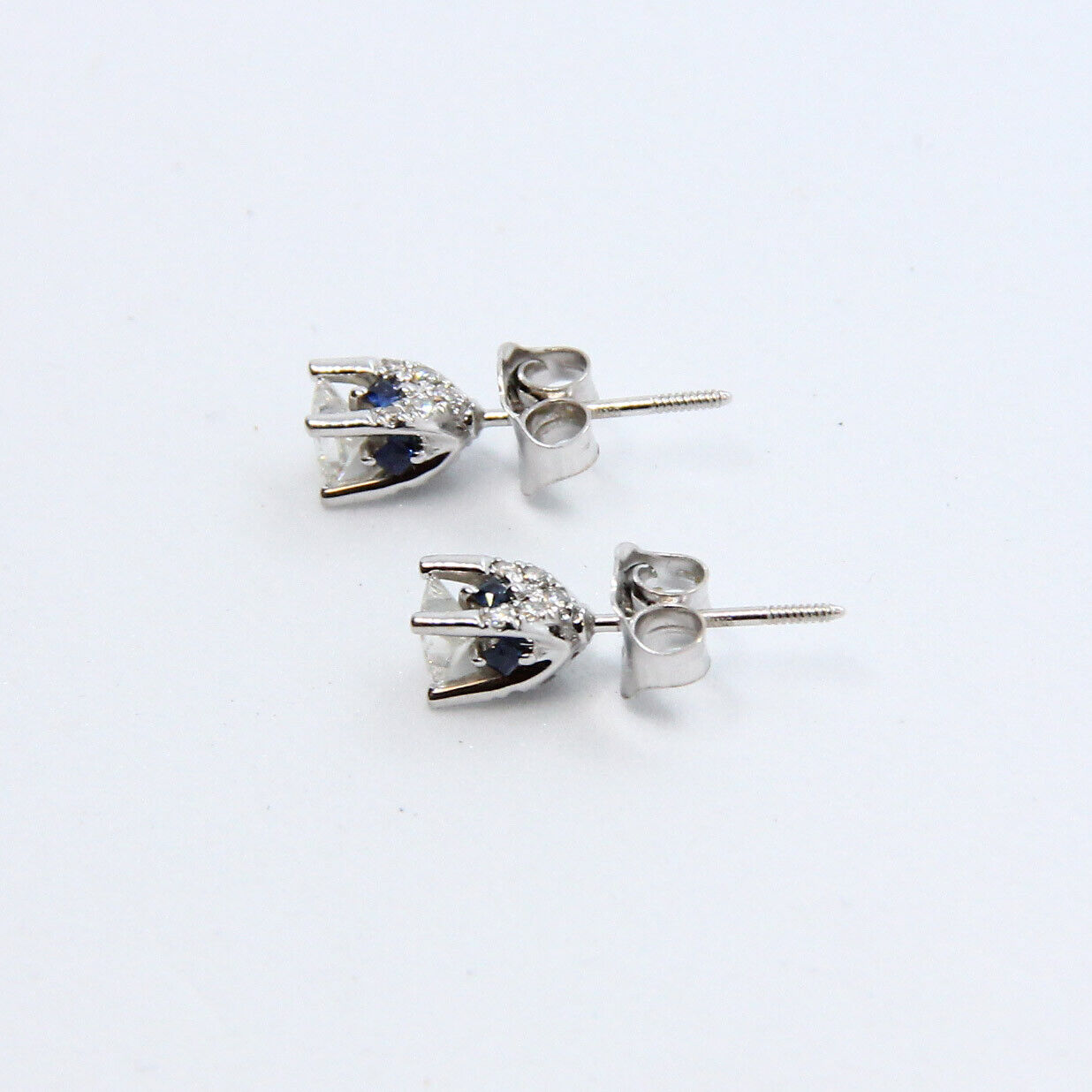 (N12984-1) Boucles d'oreilles en or blanc 14 carats 1,50 g 