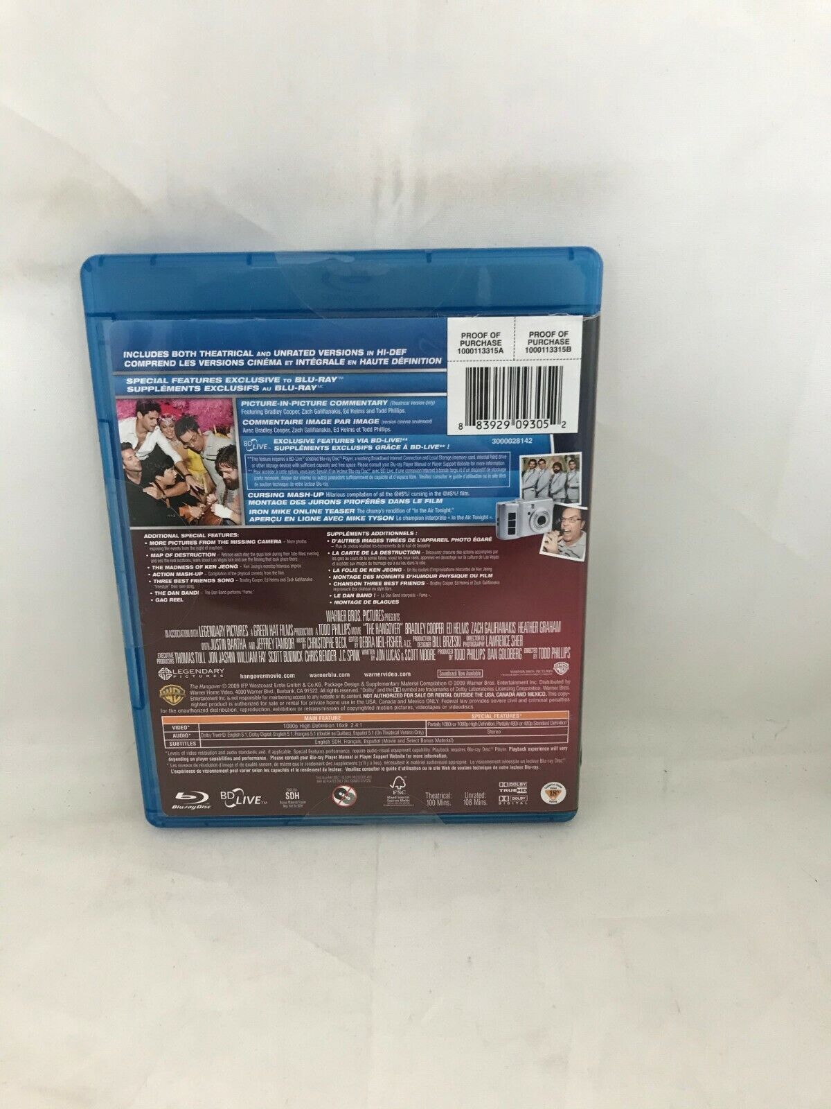 (LUP) The Hangover (disque Blu-ray, 2009, ensemble de 2 disques)