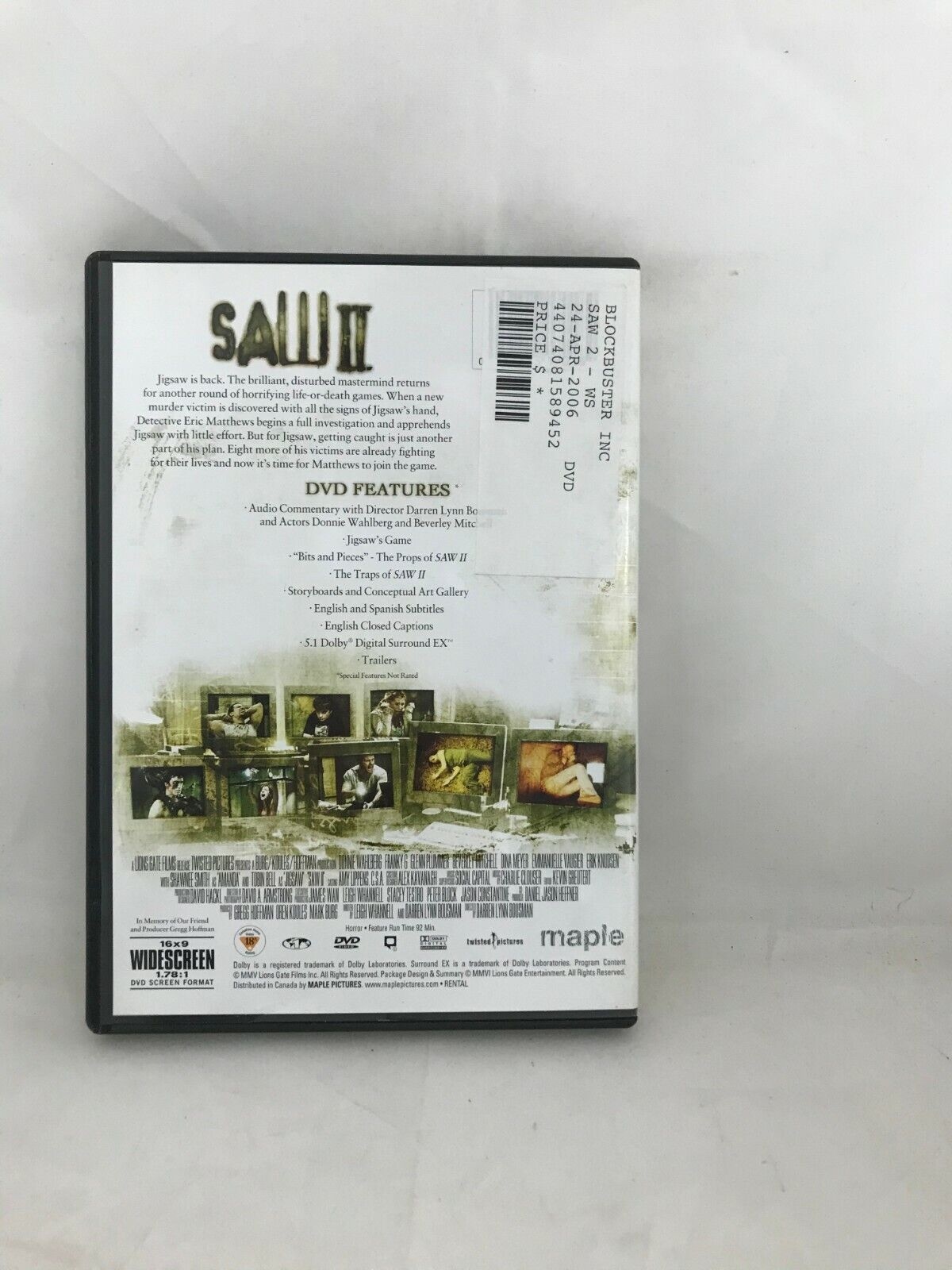 (LUP) Saw II (DVD, 2006, édition grand écran)