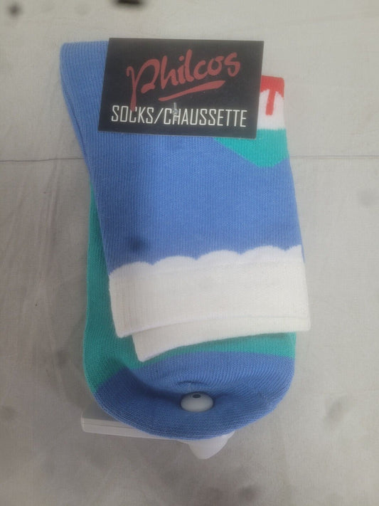 Philco's Blue and White Jaws socks